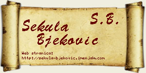 Sekula Bjeković vizit kartica